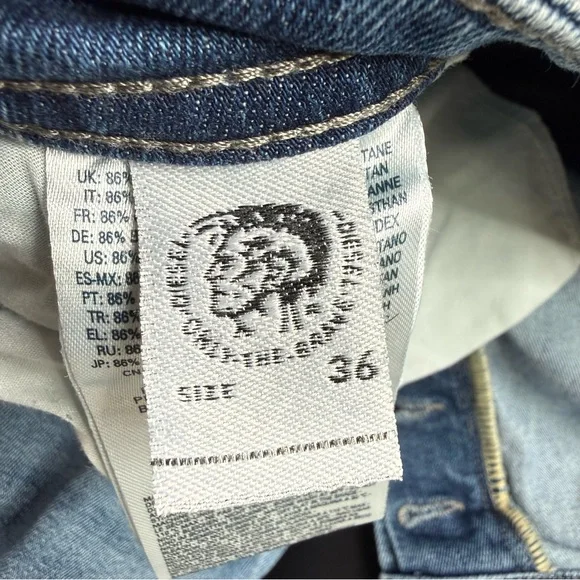 Diesel Larkee Regular Straight Jeans Men’s W36 L32 Blue Denim Button Fly - Picture 6 of 10